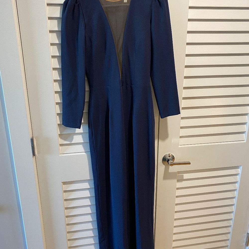 Dress the Population Navy Blue Long sleeve jumpsuit